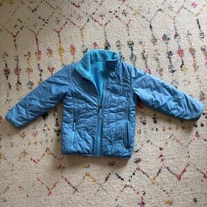 LL Bean Jacket Girls Medium 5/6 Blue Reversible